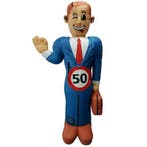 Te huur Abraham 50 jaar feestpop opblaaspop feest kantoorman, Ophalen, Zo goed als nieuw, Abraham of Sarah