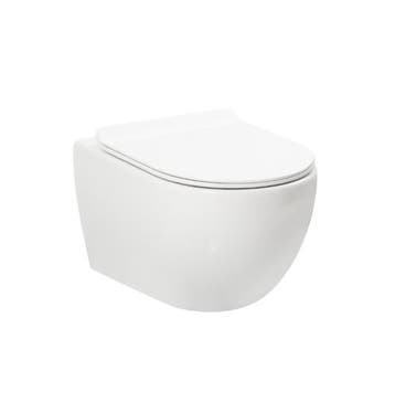 SALE - Ravius 48 - Mat wit - Toiletpot met zitting - Hangend, Doe-het-zelf en Verbouw, Ophalen of Verzenden, Nieuw