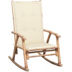 vidaXL Schommelstoel met kussen bamboe, Tuin en Terras, Tuinstoelen, Verzenden, Nieuw, Hout