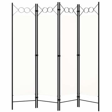 vidaXL Kamerscherm met 4 panelen 160x180 cm wit, Verzenden, Nieuw