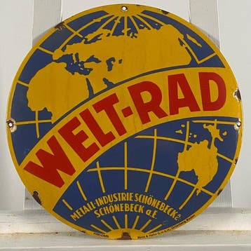 WELT-RAD - Reclamebord - Ø39cm - Gemaakt van een dikke