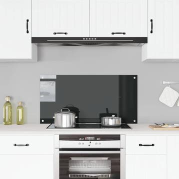 vidaXL Spatscherm keuken 100x50 cm gehard glas zwart, Verzenden, Nieuw