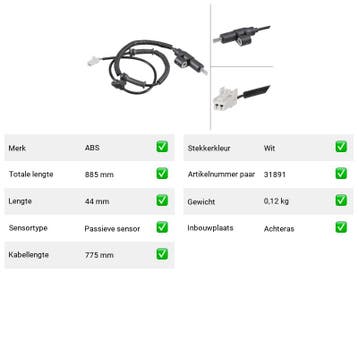 ABS-sensor Kia Shuma 1.5 i 16V (FB) Van 1997-10 tot 2001-10, Verzenden, Nieuw, Kia