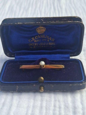 Broche - 18 karaat Geel goud Parel