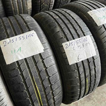 2 x Continental Winter TS810S 215-55-16 Winterbanden 6mm, 16 inch, Band(en), Personenwagen, Gebruikt