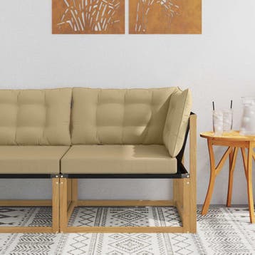 vidaXL Buiten Hoek Sofa Massief Acaciahout Wit, Verzenden, Nieuw