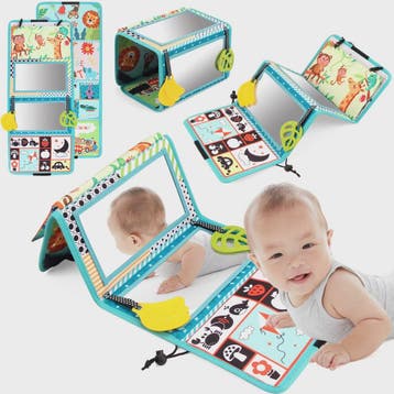 Interactief Baby Stoffen Boek met Spiegel - Educatief Montes, Boeken, Verzenden, Nieuw