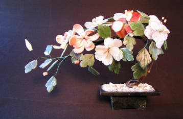 Vintage Chinees edelsteen- en Peking-glas bonsai-boom - 27, Antiek en Kunst