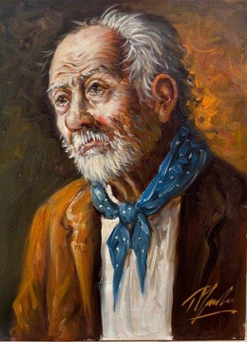 Tristano Marchi (1948) - Portret van een oudere heer - NO, Antiek en Kunst, Kunst | Schilderijen | Klassiek