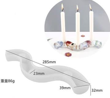Siliconenmal Wave voor 3 kaarsen Epoxy resin 16 cm per stuk, Ophalen of Verzenden, Nieuw
