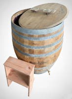 XXL eikenhouten ijsbad 500 liter - complete set!, Ophalen of Verzenden, Nieuw, Trap, Vast