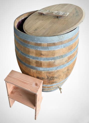 XXL eikenhouten ijsbad 500 liter - complete set!, Ophalen of Verzenden, Nieuw, Trap, Vast
