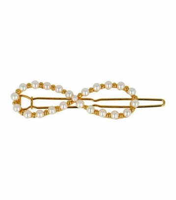 Haarspeld Haarclip 5cm - Infinity - Parel - Wit Goud, Nieuw