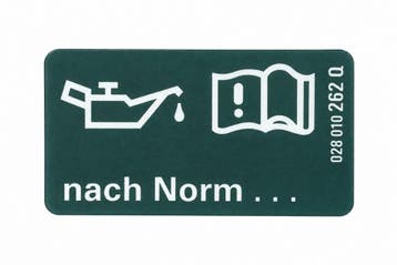 Originele sticker olie volgens vw-norm, Ophalen of Verzenden