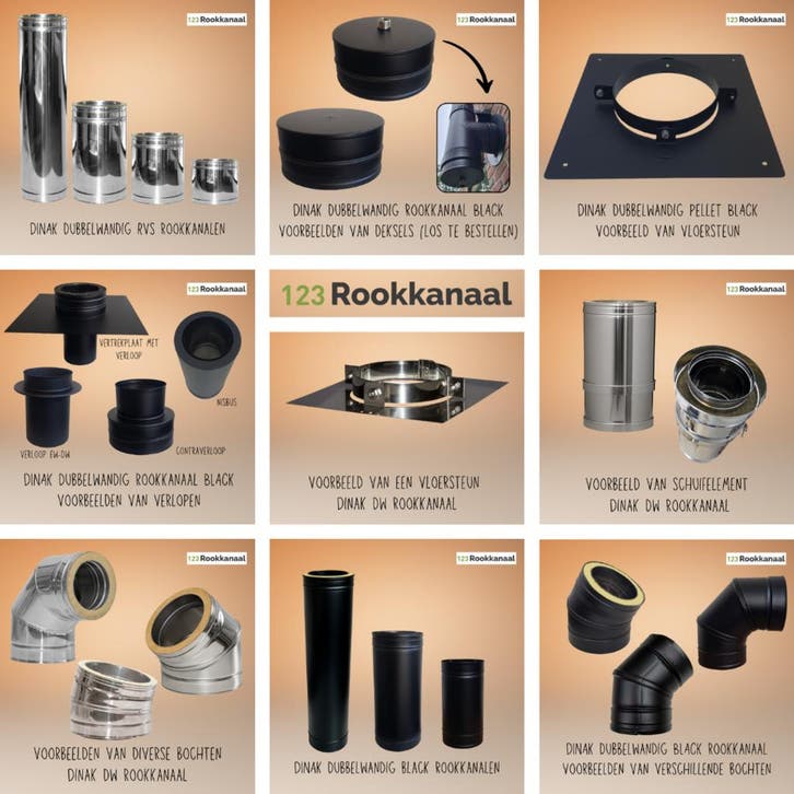 Dubbelwandig rookkanaal DINAK met een goed advies !, Huis en Inrichting, Kachels, Vrijstaand, Nieuw, Hout, Ophalen of Verzenden