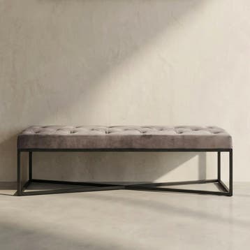*WOONWINKEL* Kare Design Crossover Fluwelen Halbankje Grijs, Verzenden, Nieuw, Stof