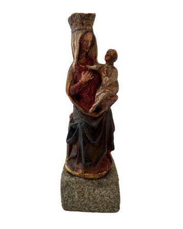 Beeld, Madonna met Kind - 24 cm - Gips