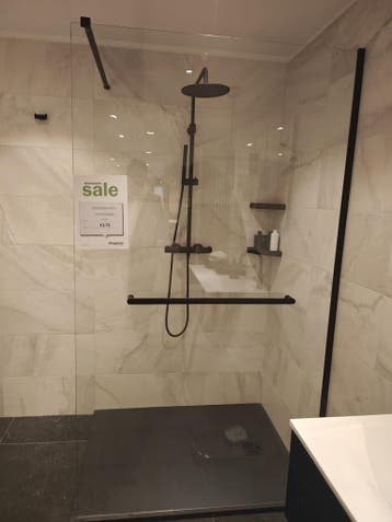 Inloopdouche 120cm mat zwart met gratis douchevloer - 0069, Ophalen, Nieuw, Glas, Douche
