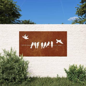 vidaXL Wanddecoratie tuin vogelontwerp 105x55 cm cortenstaal, Verzenden, Nieuw