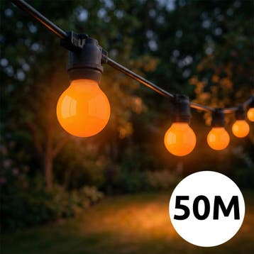 Oranje prikkabel | 50 meter | inc. oranje lampjes, Nieuw, Ophalen of Verzenden, Netvoeding, Hanglamp
