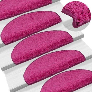 vidaXL Trapmatten 15 st 65x21x4 cm Roze Halfrond Groot, Verzenden, Nieuw