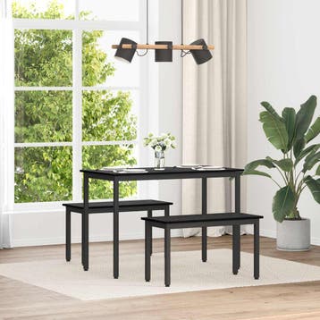 vidaXL Bank Zwart Eiken 80 x 35 x 45 cm Bewerkt hout, Verzenden, Nieuw, Hout