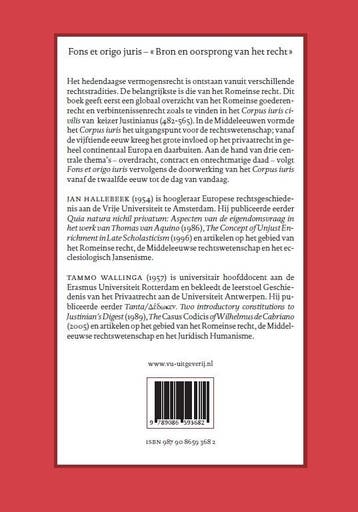Fons et origo iuris Versio Belgica 9789086593682, Verzenden, Zo goed als nieuw, Tammo Wallinga