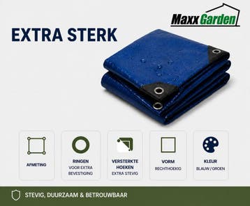 Dekzeil 2 x 4 m, 110 g/m² ultrasterk, 12 ringen, versterk.., Verzenden, Nieuw