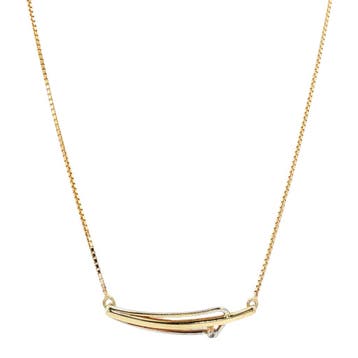 Gouden choker met diamant 14 karaat, Sieraden, Tassen en Uiterlijk, Kettingen, Verzenden, Zo goed als nieuw, Goud, Met hanger