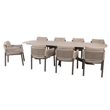 Prado Savanne dining tuinset 300x110xH75 cm 9 delig, Ophalen of Verzenden, Nieuw