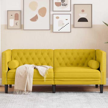 vidaXL Tweezitsbank Chesterfield-stijl en bolsters fluweel, Verzenden, Nieuw, Tweepersoons, Stof