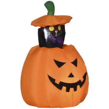 Pompoengeest Met Bewegende Kat Helloween Tuindecoratie Opbla, Verzenden, Nieuw