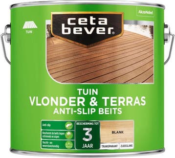 Cetabever Vlonder & Terras Anti-Slip Beits Transparant, Minder dan 5 liter, Verzenden, Nieuw, Beits