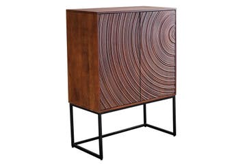 Highboard ORBIT 120 cm 3D bruin mangohout - 47626, Ophalen of Verzenden, Nieuw