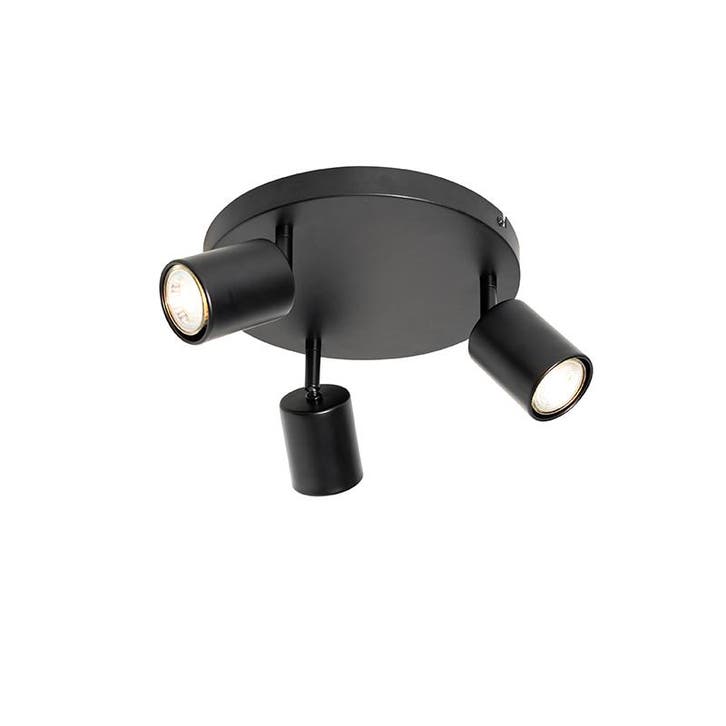 Moderne plafondlamp zwart verstelbaar rond 3-lichts - Java, Huis en Inrichting, Lampen | Spots, Nieuw, Verzenden