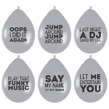 Ballonnen Song Quotes Disco Zilver (6st), Ophalen of Verzenden, Nieuw