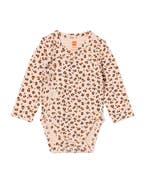 HEMA Newborn meegroei overslagromper rib dieren zalmroze, Verzenden, Nieuw