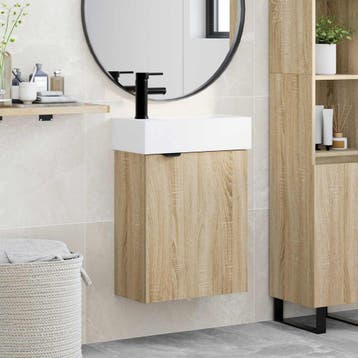 vidaXL Badkamermeubel met kraan Sonoma Eiken 45,5 x 22,5 x, Verzenden, Nieuw