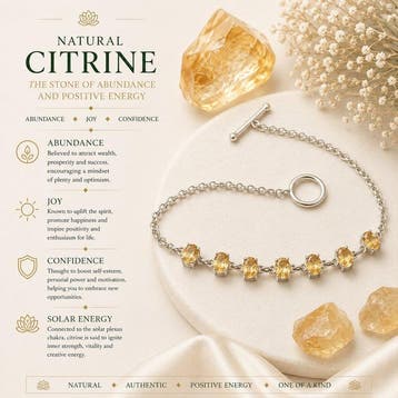 Zilver, 925 Sterling Zilver & Natuurlijke Citrien - Vreugde,, Verzamelen