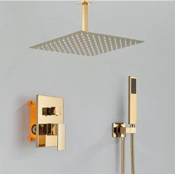 Gouden Inbouw Douche Set met Regendouche en Handdouche, Verzenden, Nieuw