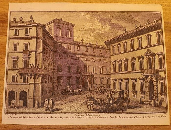 Giuseppe Vasi (1710-1782), after - Collegio Nazzareno, Antiek en Kunst, Antiek | Overige Antiek
