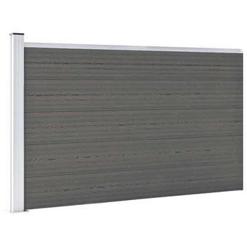 vidaXL Schutting 175x105 cm HKC grijs, Verzenden, Nieuw, Kunststof, 1 tot 2 meter