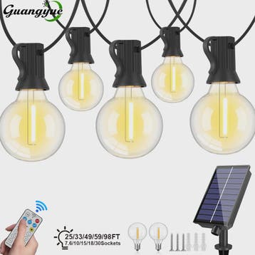 G40 Solar Tuinslinger met 25 Globe LED Lampen - Waterdicht &, Huis en Inrichting, Verzenden, Nieuw