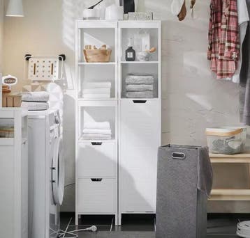 Hoge Waskast met Waszak en Open Planken – Compact Model, Verzenden, Nieuw