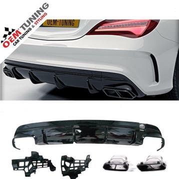 CLA W117 A45 AMG LOOK DIFFUSER | 2013-2018 | HOOGGLANS ZWART, Mercedes-Benz, Nieuw, Ophalen of Verzenden, Achter