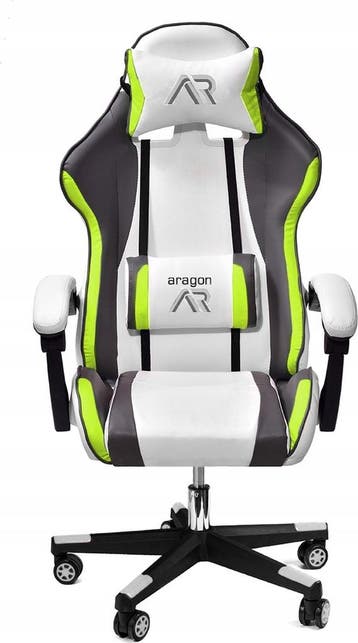 Ergo Stoel Wit-Grijs-Limoen | 120kg | Laatste Stuks!, Huis en Inrichting, Stoelen, Wit, Ergonomisch, Nieuw, Leer