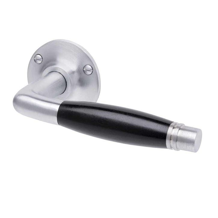 Deurklink - Deco mat nikkel, rond rozet niet geveerd - de..., Doe-het-zelf en Verbouw, Hang- en Sluitwerk, Klink of Kruk, Nieuw