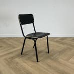 Outlet kantinestoel zithoogte 44cm, zwart - antraciet, Zwart, Nieuw, Ophalen of Verzenden, Metaal