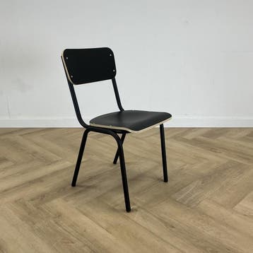 Outlet kantinestoel zithoogte 44cm, zwart - antraciet, Zwart, Nieuw, Ophalen of Verzenden, Metaal