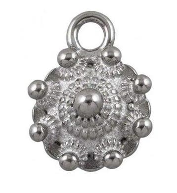 Stainless Steel Zeeuwse Knop Bedel 15 x 12 mm Antiek Zilver, Ophalen of Verzenden, Nieuw, Kraal